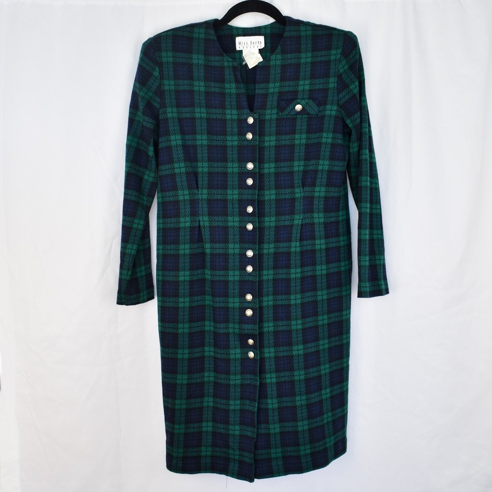 Miss Dorby Petites Vintage Plaid Tartan Dress